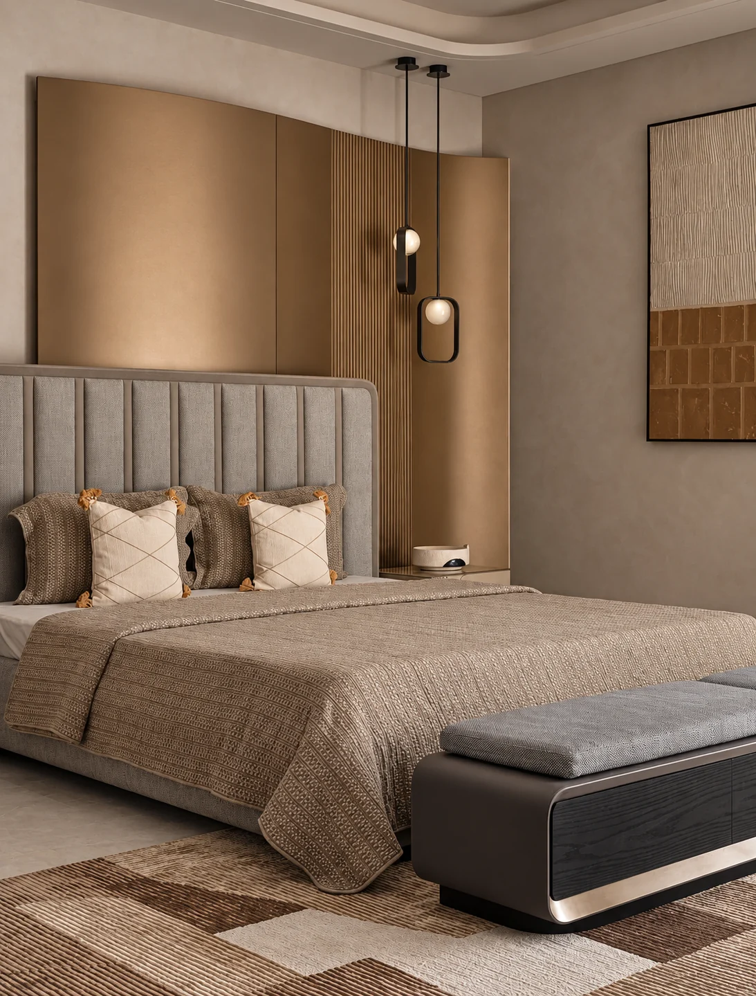 Luxury residence, Kolkata: guest bedroom