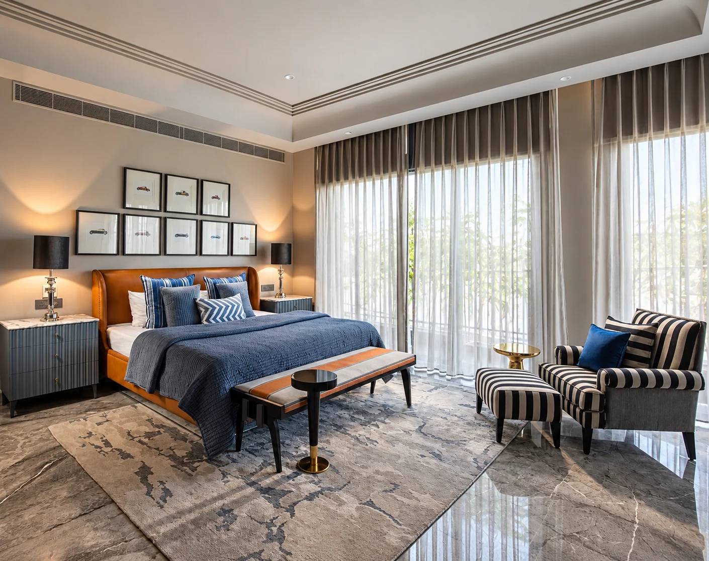 Luxury residence, Kolkata: principal bedroom
