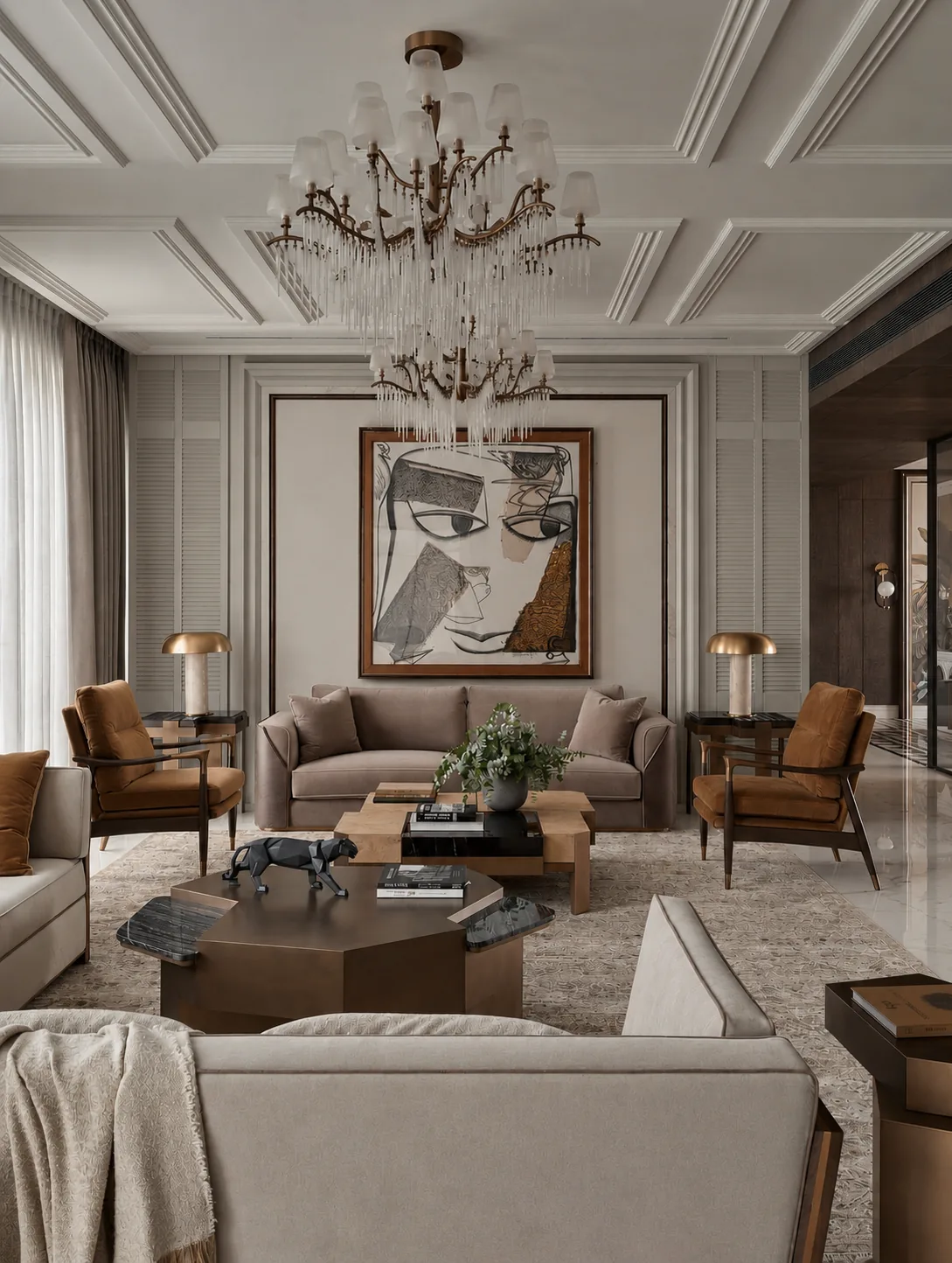 Luxury residence, Kolkata: living room