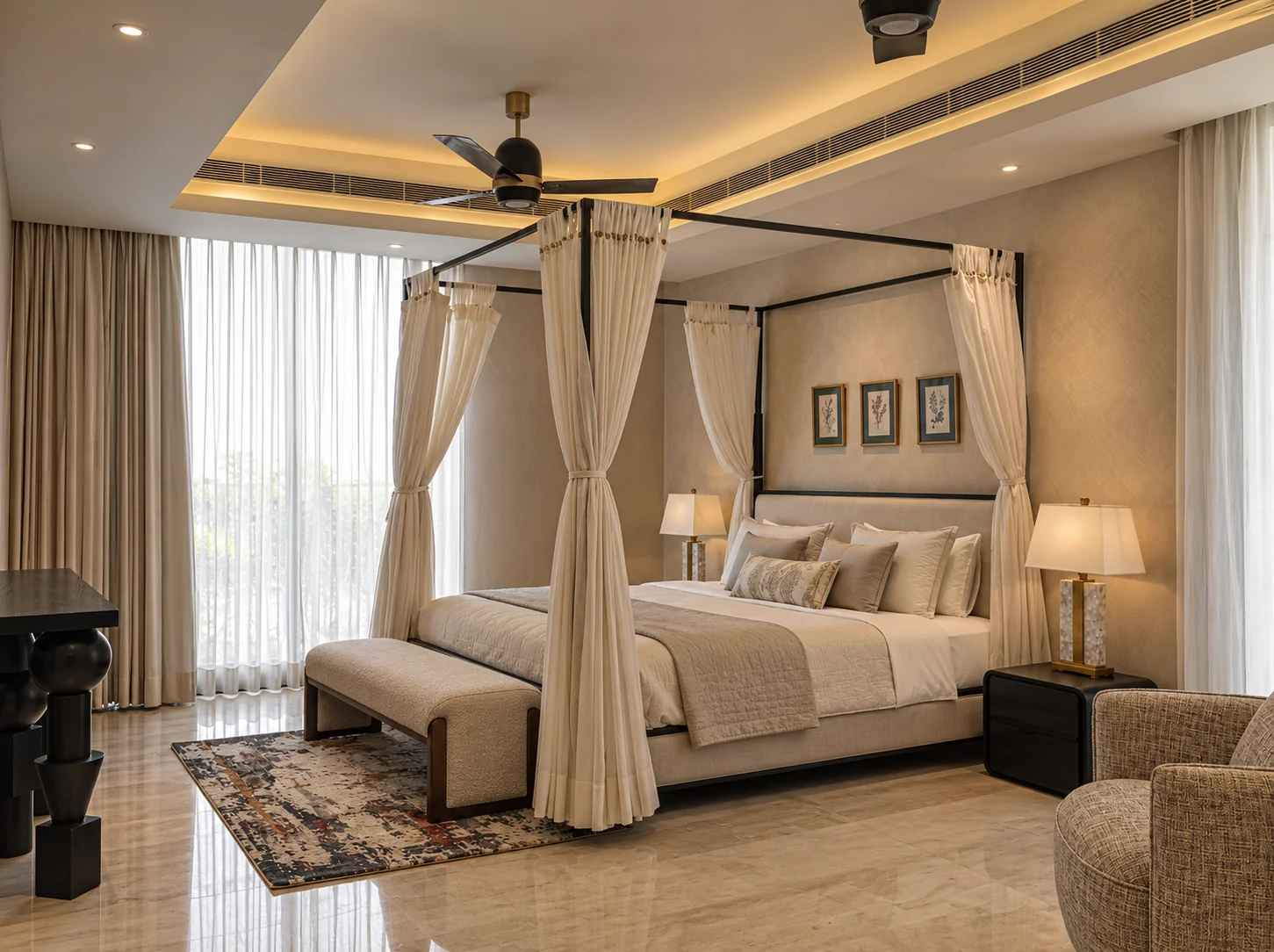 Luxury villa, Jaipur: principal bedroom