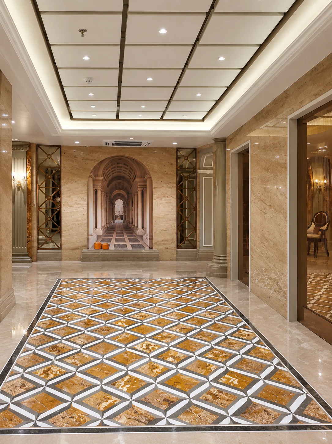 Paradise Group lobby, Navi Mumbai: lift lobby corridor