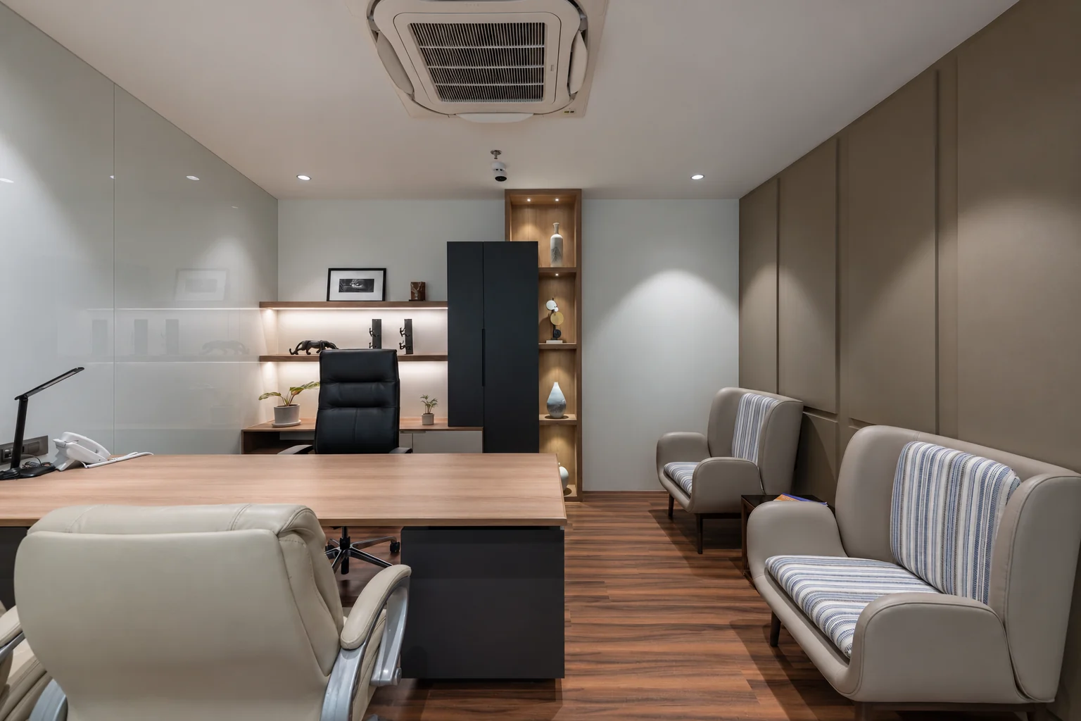 RenewSys corporate office, BKC: cabin with lounge seating