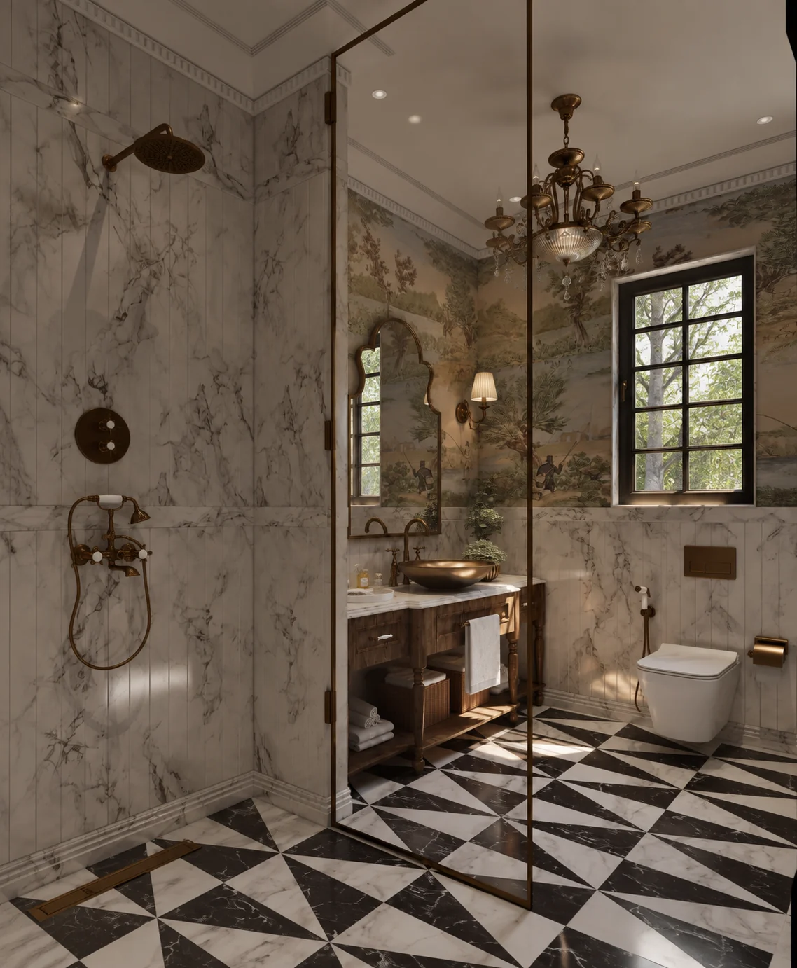 Viraj Residency, Delhi: marble bathroom