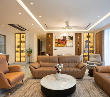 Living room interior design for Oberoi Enigma residence